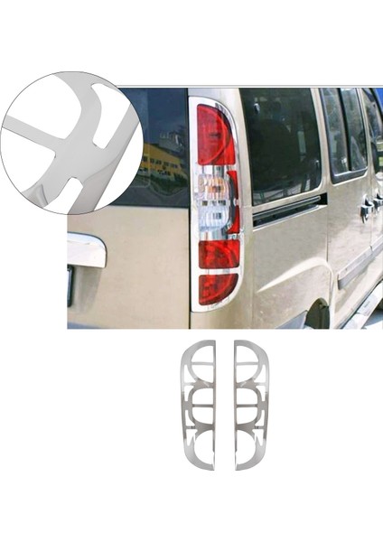 Fiat Doblo Facelift Uyumlu 2006-2010 Stop Çerçevesi 2 Parça Abs Krom Kaplama