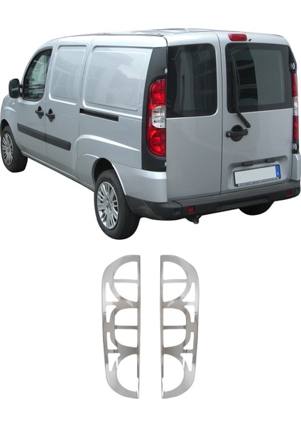 Fiat Doblo Facelift Uyumlu 2006-2010 Stop Çerçevesi 2 Parça Abs Krom Kaplama
