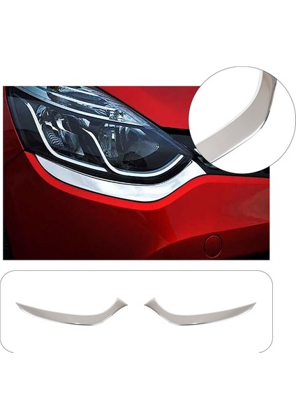 Renault Clio 4 Uyumlu 2012-2018 Krom Ön Far Kaşı 2 Parça Paslanmaz Çelik