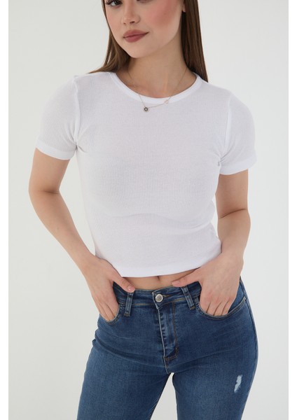 Kadın 3 Lü Takım Yazlık Crop T-Shirt Bluz