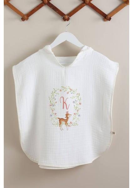 4 Kat Müslin Panço - Harf Serisi - Little Deer - K Harfi