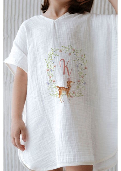 4 Kat Müslin Panço - Harf Serisi - Little Deer - K Harfi modelleri