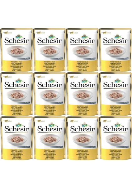 Jöle Içinde Ton Balıklı ve Tavuklu Yetişkin Kedi Konservesi 85GR*12 Adet