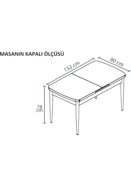 Monera Beyaz 80 x 132 Açılabilen Mdf Masa Metal Ayaklı Mutfak Masası Takımı 4 Cappucino Sandalye