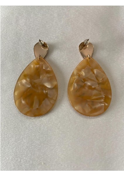 Palmiye Figürlü Küpe Sütlü Kahve Renk modelleri