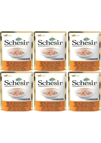 Pouch Jelly Tavuklu Karidesli Kıyılmış Yaş Kedi Maması 85 gr *6 Adet