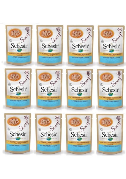 Ton Balıklı ve Kalamarlı Kedi Çorbası 85 Gr. x 12 Adet