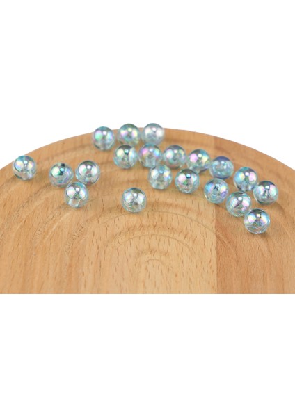 Plastik Inci Mavi Şeffaf Janjanlı Boncuk 10 mm 500 Gram Çanta ve Takı Aksesuar Boncuğu