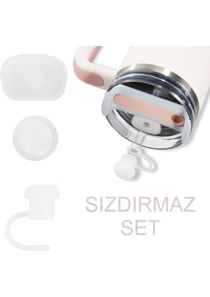 Pipetli Termos Quencher Uyumlu 3 Parça Sızdırmaz Koruyucu Aksesuar Silikon Set