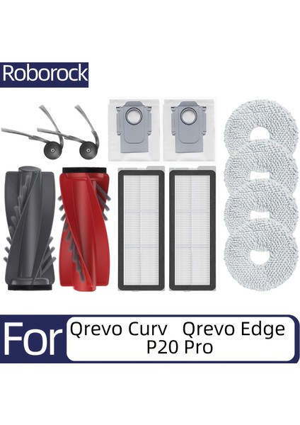 Robot Süpürge Aksesuarları 12 Adet Roborock Qrevo Curv Qrevo Edge P20 Pro Yedek Parçaları