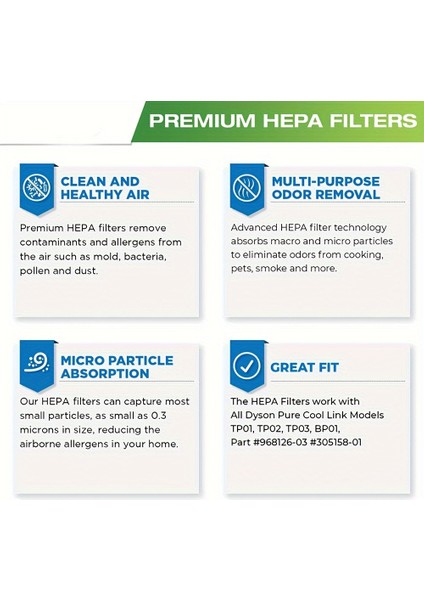 Dysn Premium Hepa Filtre TP00/TP01/TP02/TP03/BP01/AM11 Modelleriyle Uyumlu