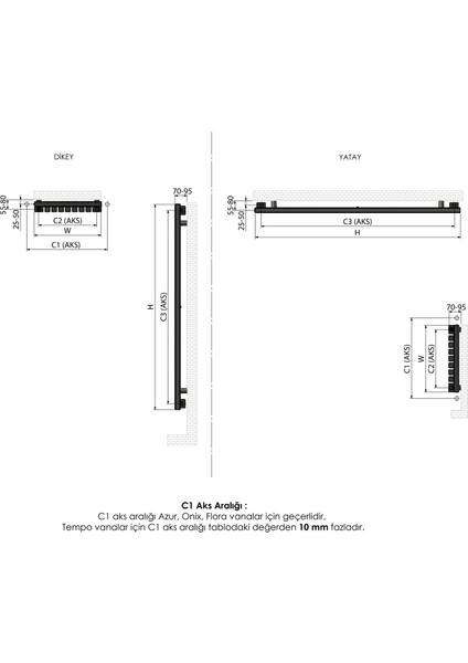 2000X310MM Ramsey Fırça Mat Inox Paslanmaz Çelik Havlupan