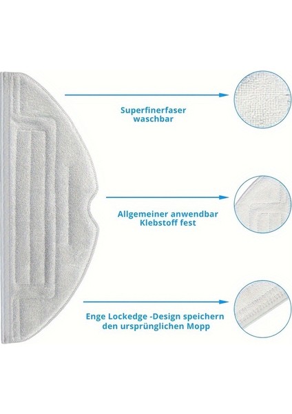 Robot Süpürge Yedek Parçaları Rob Rock S8/s7 Serisi Için 8 Adet Mikrofiber Mop Pedi