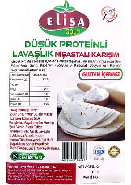 Düşük Proteinli Lavaşlık 5kg Un