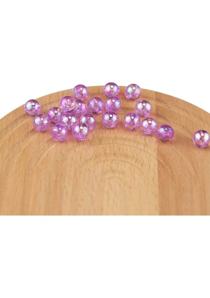 Plastik Inci Lila Şeffaf Janjanlı Boncuk 10 mm 500 Gram Çanta ve Takı Aksesuar Boncuğu