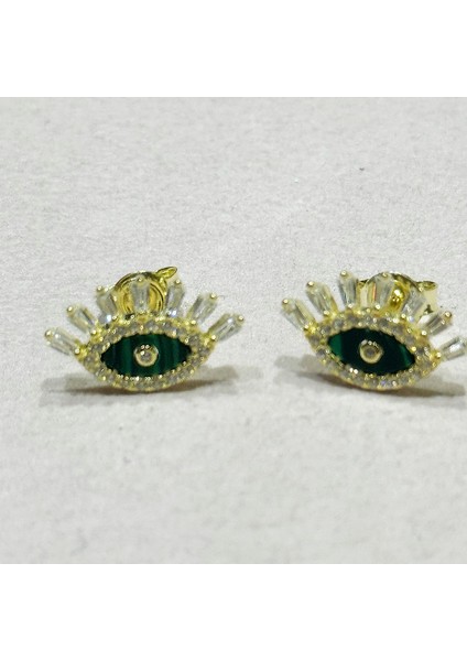 Bendo 7 Göz Gümüş Küpe MS3677, 925 Ayar Gümüş, Altın Kaplama