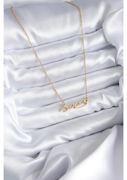 316L Çelik Zincir Gold Renk Atatürk Imzası Model Kadın Kolye - TJ-BKO7842 fiyatları