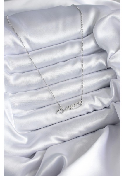 316L Çelik Zincir Gümüş Renk Atatürk Imza Figür Kadın Kolye - TJ-BKO7841 fiyatları