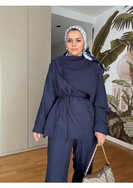 Mimoza Ikili Takım Efil Efil Yazlık Lacivert modelleri