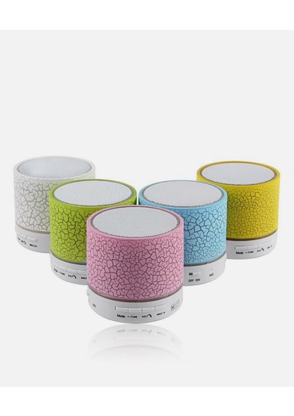 Mini Kablosuz Hoparlör Radyolu Şarjlı 4W Mini Bluetooth Speaker Ambiyans Işık Özellikli Ses Bombası