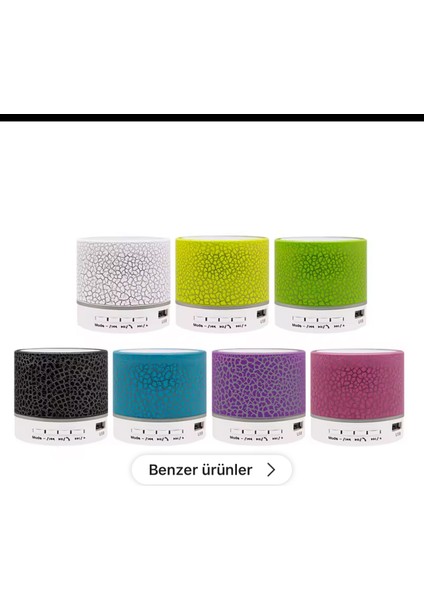 Mini Kablosuz Hoparlör Radyolu Şarjlı 4W Mini Bluetooth Speaker Ambiyans Işık Özellikli Ses Bombası