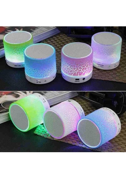 Mini Kablosuz Hoparlör Radyolu Şarjlı 4W Mini Bluetooth Speaker Ambiyans Işık Özellikli Ses Bombası