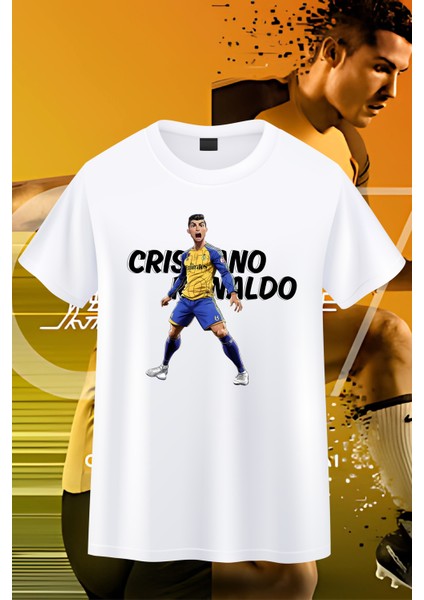 Cr7 Ronaldo Karikatür Baskılı Unisex T-Shirt/tişört - Tüm Yaş Grupları