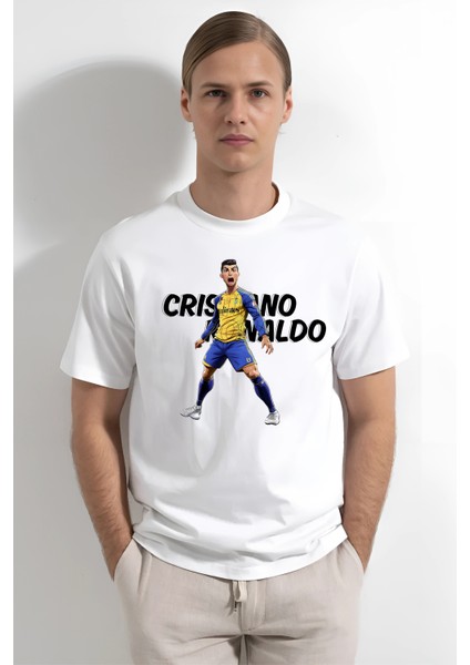 Cr7 Ronaldo Karikatür Baskılı Unisex T-Shirt/tişört - Tüm Yaş Grupları fiyatları