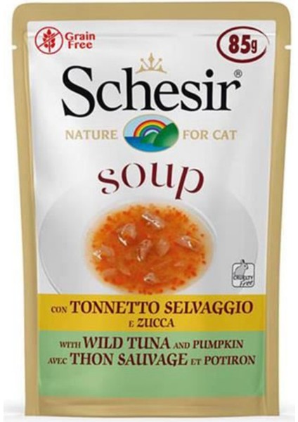 Ton Balıklı ve Bal Kabaklı Tahılsız Yetişkin Kedi Çorbası 85GR - 24 Adet