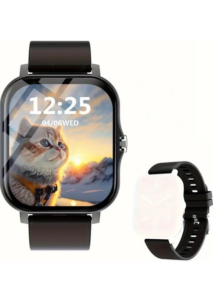 2024 Akıllı Saat 4.65CM Hd Ekran Renk Siyah