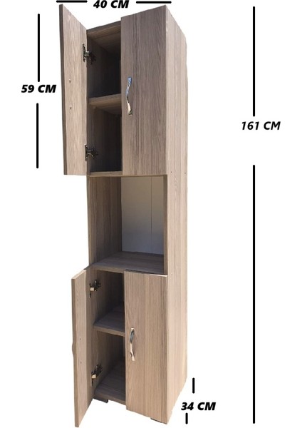 Dört Kapaklı 4 Raflı Dolap 34,5 x 40 x 161 modelleri