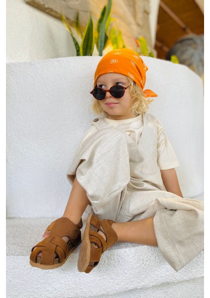 Arezzo Unisex Deri Çocuk Sandalet Taba