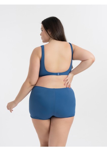 Aquaviva Kadın Indigo Büyük Beden Quinn Kruvaze Detaylı Toparlayıcı Şortlu Bikini Takımı fırsatları