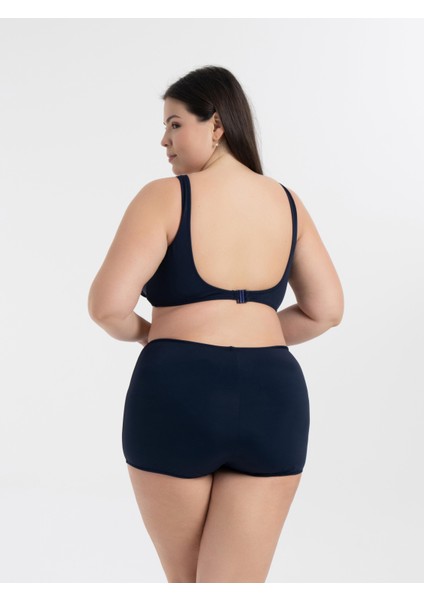 Aquaviva Kadın Lacivert Büyük Beden Quinn Kruvaze Detaylı Toparlayıcı Şortlu Bikini Takımı fırsatları