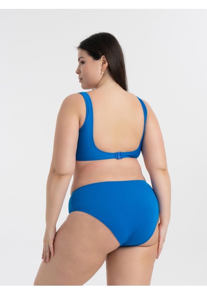 Aquaviva Kadın Saks Büyük Beden Quinn Kruvaze Detaylı Toparlayıcı Bikini Takımı fırsatları