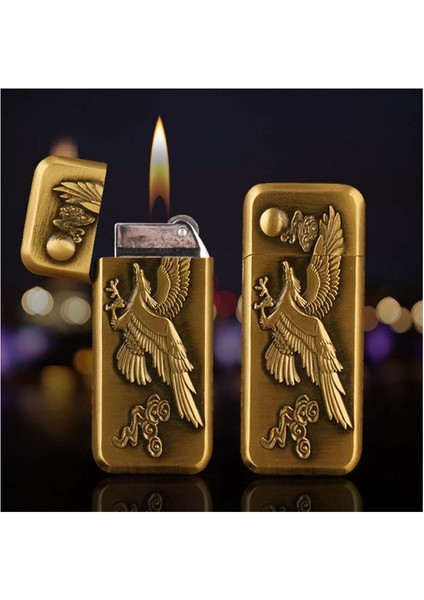 Kartal Kabartmalı Gazla Çalışan Ince Tasarım Küçük Çakmak (1 Adet) (Ebat: 6,4 cm x 2,6 cm x 0,7 Cm) fırsatları