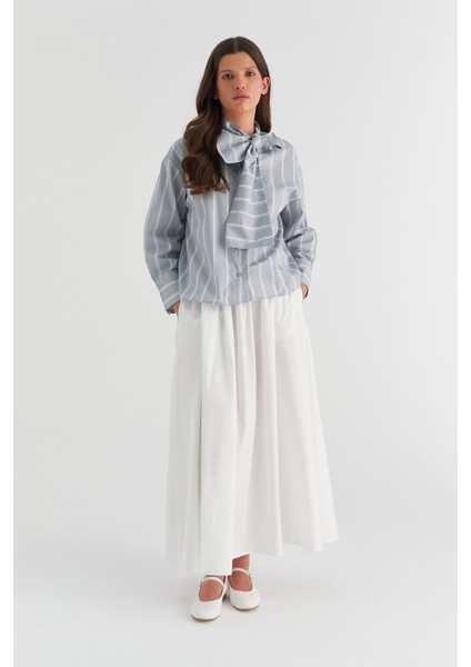 Diana Boğaz Bağlamalı Gömlek Gri modelleri