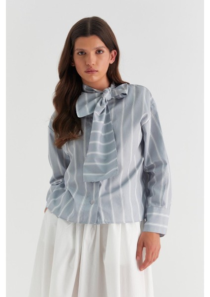 Diana Boğaz Bağlamalı Gömlek Gri fırsatları