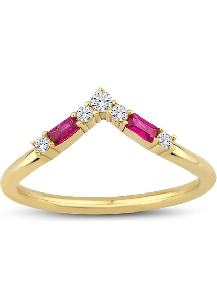 Pırlanta - Yakut Tasarım Yüzük