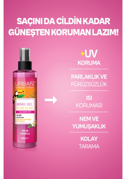 Monoi Oil & Ylang Ylang Güneşten Yıpranmış Mat Saçlara Özel Saç Bakım Sütü 200 ml fırsatları
