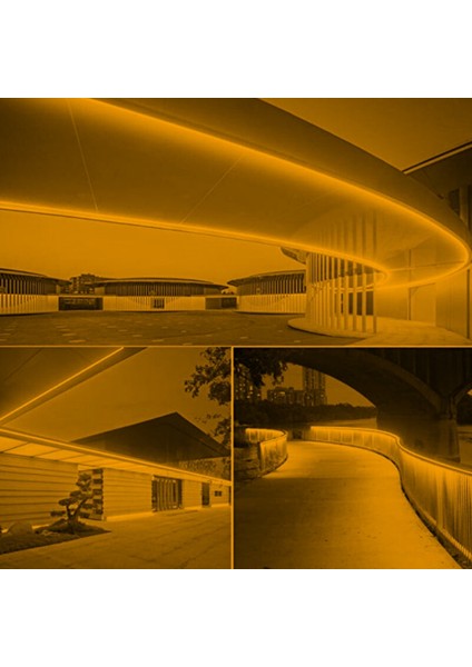 SB-6509 2 Metre Amber Işık Neon LED Şerit Dış Mekan Silikonlu Esnek Dekoratif Aydınlatma 220V Fişli