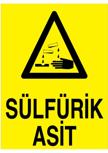 Sülfürik Asit Uyarı Tabelası - 50X70 Alüminyum Kompozit Panel - KM17