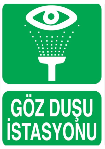 Göz Duşu Istasyonu Uyarı Tabelası - 20X30 Alüminyum Kompozit Panel - Gvd2