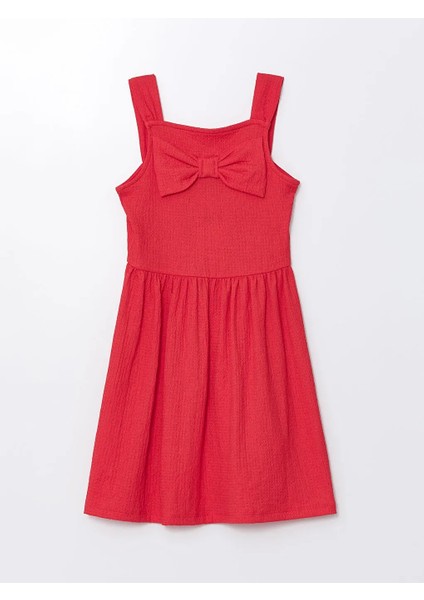 Lcw Kids Kirmizi Kare Yaka Kız Çocuk Elbise