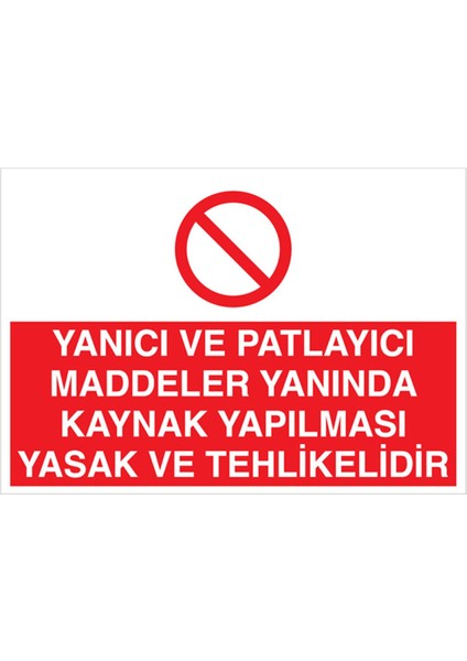 Yanıcı ve Patlayıcı... Uyarı Tabelası - 20X30 Alüminyum Kompozit Panel - KAY21