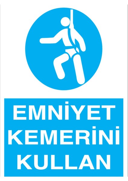 Emniyet Kemerini Kullan Uyarı Tabelası - 70X100 Alüminyum Kompozit Panel - Ekdt8