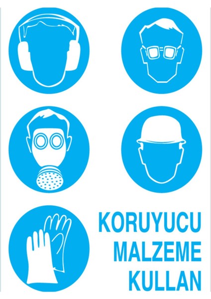 Koruyucu Malzeme Kullan Uyarı Tabelası - 70X100 Alüminyum Kompozit Panel - Di30