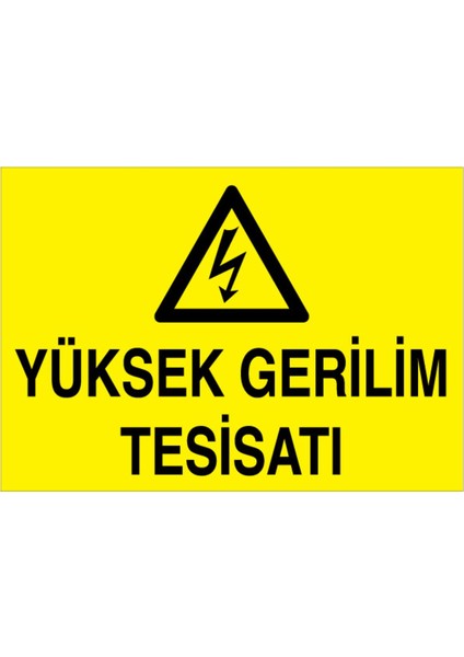Yüksek Gerilim Uyarı Tabelası - 50X70 Alüminyum Kompozit Panel - K6