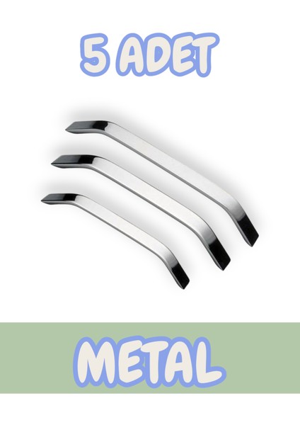 Eko Şahin Alüminyum Metal Lüks Modern Mobilya Çekmece Mutfak Dolabı Kulpu Krom (5 Adet)