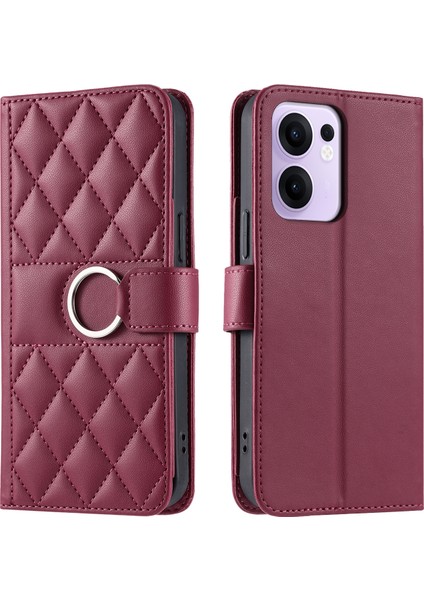 Oppo Reno 13F Flip Kılıf Manyetik Halka Deri Flip Ince Cüzdan Kılıfı Kart Tutucu ve Uzun Askılı (Yurt Dışından) indirimleri